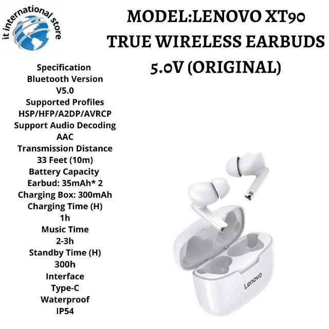 Lenovo XT90 Is A Wireless Bluetooth Earbud