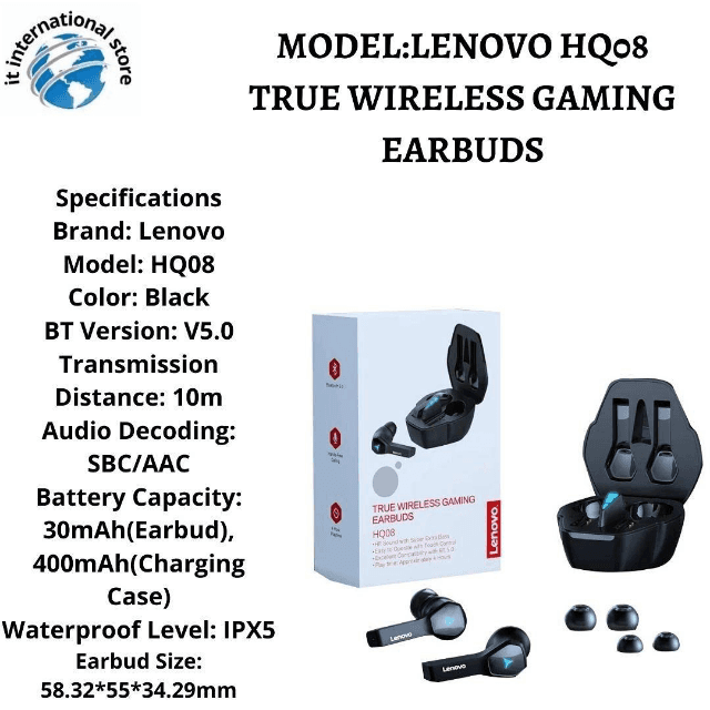 Lenovo HQ08 True Wireless Gaming Earbuds