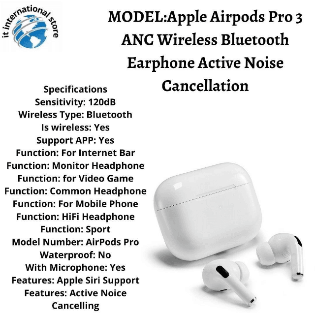 Apple Airpod Pro 3 ANC Wireless Earphone