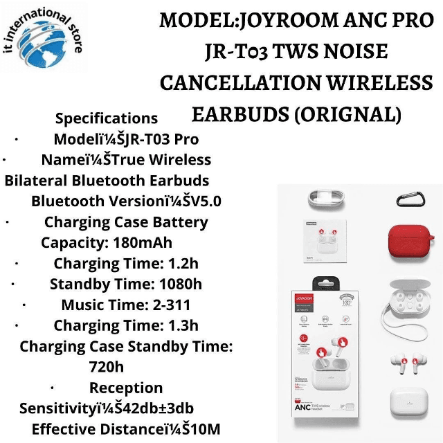 Joyroom ANC Pro JR-to3 Tws Noice Cancelation Wireless Earbud