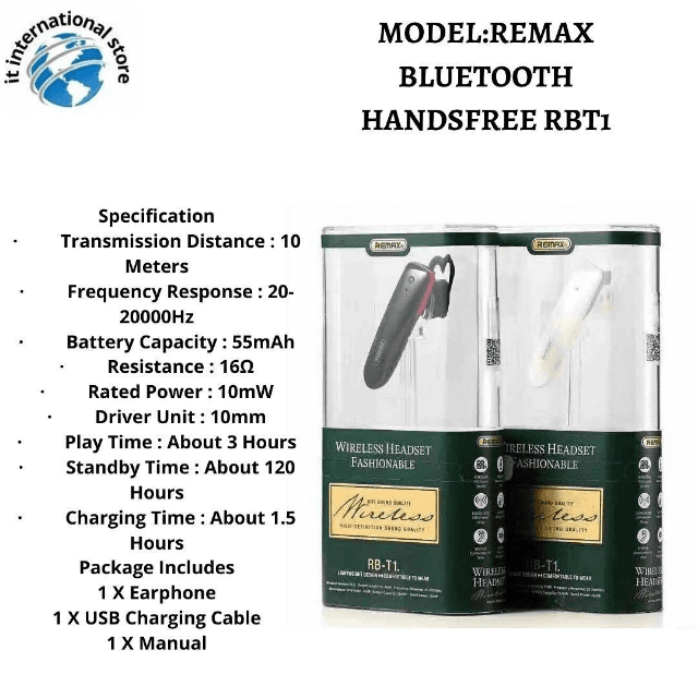 REMAX BLUETOOTH HANDFREE RB-T1