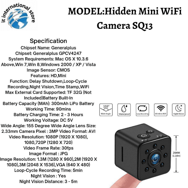 SQ13 Hidden Mini Wifi Camera
