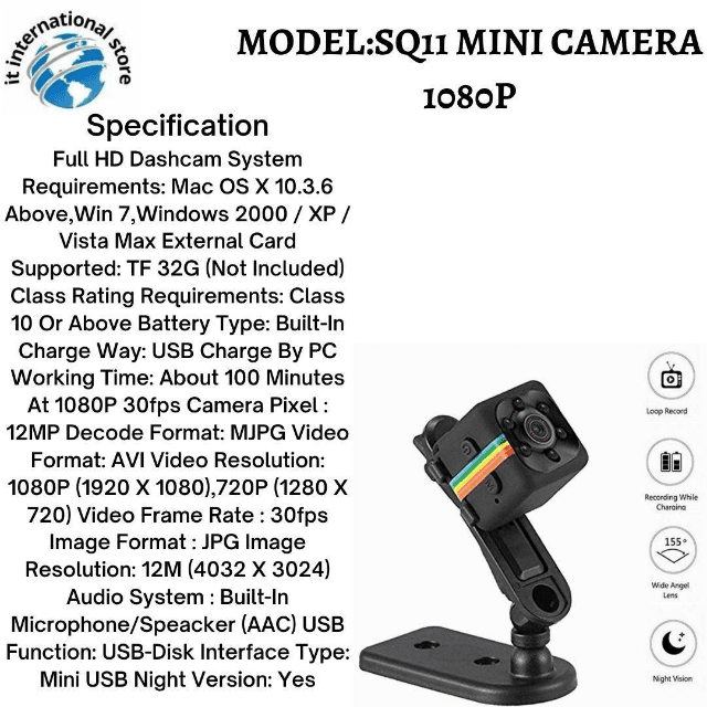 SQ11 Mini Camera 1080p